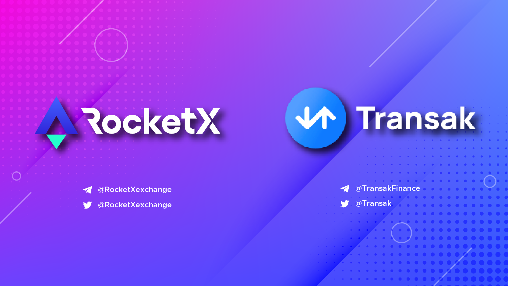 RocketX Partners with Transak to Ease Fiat On-Ramping RocketX Partners with Transak to Ease Fiat On-Ramping