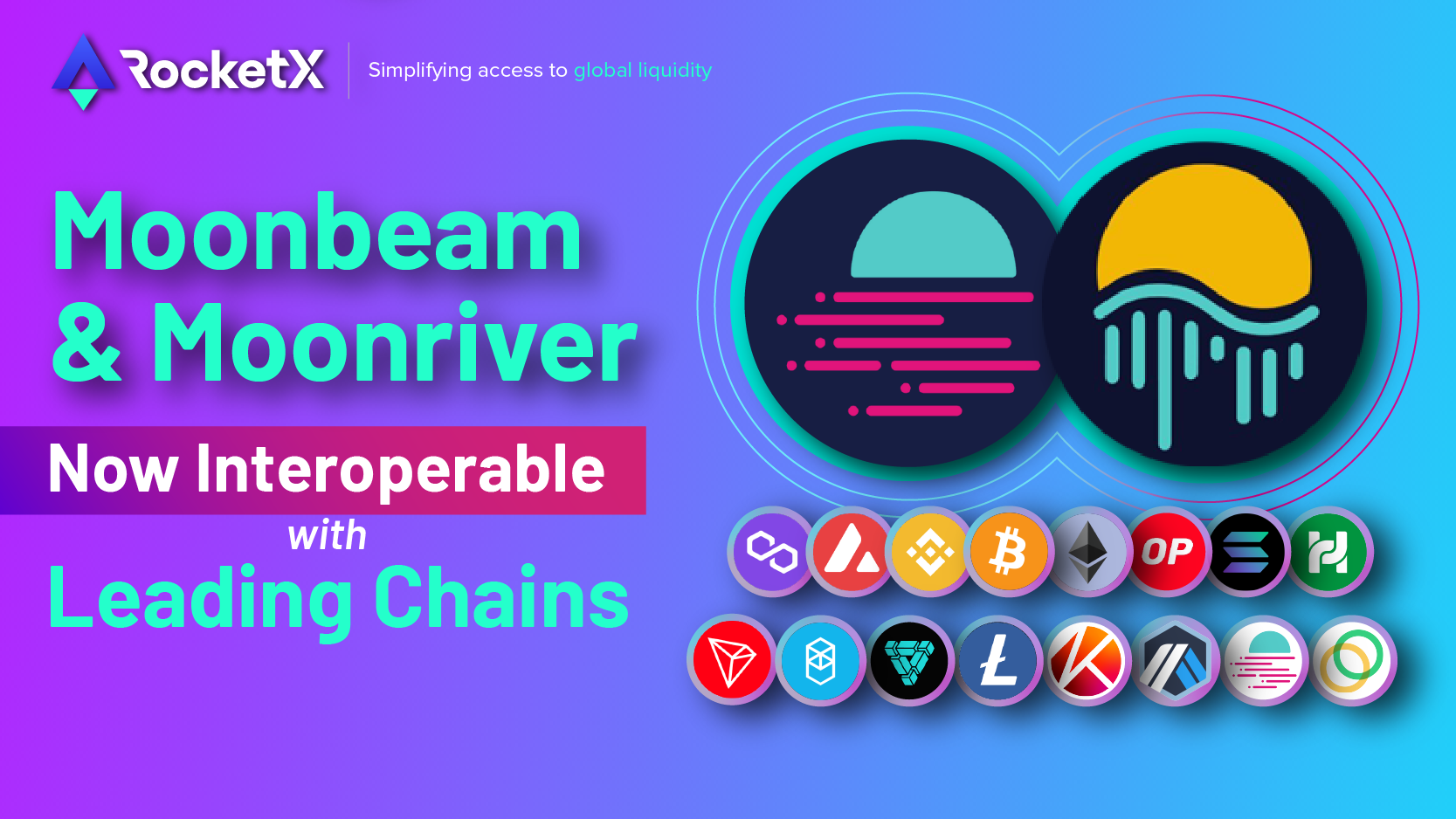 Moonbeam Moonriver Networks Now Live on RocketX Moonbeam and Moonriver Networks are Now Interoperable with Bitcoin, Ethereum and 60+ leading blockchains