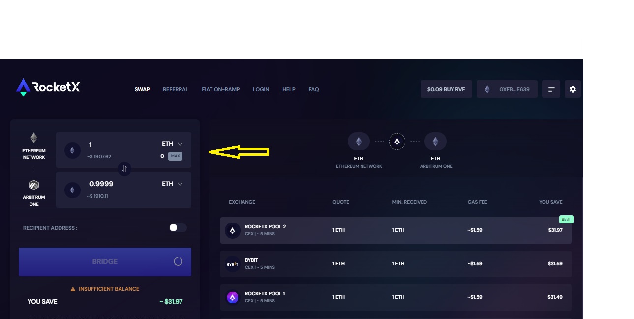 Select Source Network (Ethereum) Select Source Network (Ethereum)